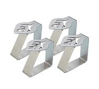 Lot de 4 clips de nappe en acier inoxydable épais et solide - Pour jardin, extérieur, intérieur, pique-nique, fête, blocs de cèdre argentés - Taille unique