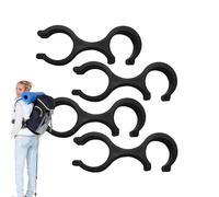 Lot de 4 clips de rangement pour pôles de trekking - Support pour bâtons de marche - 8 formes - Pince de randonnée pour le stockage en toute sécurité
