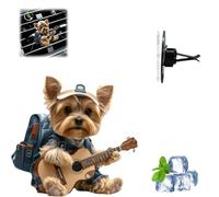 Lot de 4 clips désodorisants en acrylique 2D pour grille d'aération de voiture, motif Yorkshire Terrier, parfum longue durée