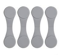 Lot de 4 clips magnétiques pour rideau de douche en silicone avec forte adhérence, sans perçage, imperméables pour pièces humides (gris)