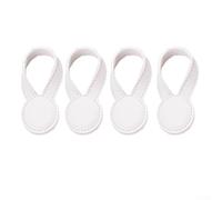 Lot de 4 clips porte-serviettes en polyuréthane avec texture en cuir et action de fixation magnétique pour le rangement à la maison (blanc)