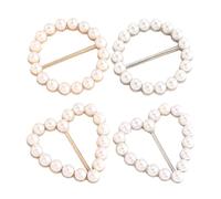 Lot de 4 clips pour écharpe, anneau pour écharpe, pull avec perles, porte-cravates, portable, en métal, pour écharpe, robe, vêtements et pulls, offre une flexibilité et une diversité accrues