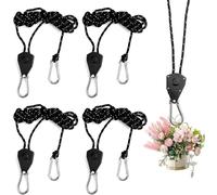 Lot de 4 cliquets de corde réglables 2,5 m corde à cliquet avec crochet 1/8" corde à cliquet lourds pour plante grandir lampe, rideau, randonnée