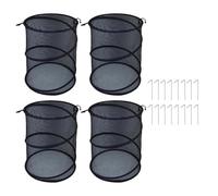 Lot de 4 cloches de jardin avec 16 piquets de sol pour protéger et cultiver des cultures, légumes, fruits, insectes et animaux (noir)