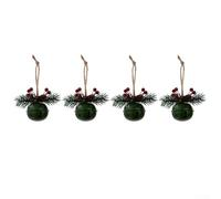 Lot de 4 cloches de Noël en acier inoxydable à suspendre pour arbres, couronnes et centres de table saisonniers pour créer une ambiance festive (1)