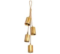 Lot de 4 Cloches de Noël en Laiton Vintage Rustique à Suspendre - Cloches de Vache sur Corde pour Couronne, intérieur, fête, Maison