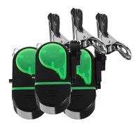 Lot de 4 cloches pour canne à pêche, indicateur de touche sonore LED, étanche, alimenté par piles, accessoires de pêche de nuit (3 pièces)