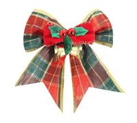Lot de 4 clochettes trompette de Noël imitation chanvre pour décorations festives élégantes (B et B)