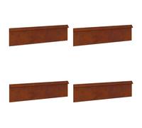 Lot de 4 clôtures anti-escargots en acier inoxydable résistant aux intempéries - 100 x 3,5 x 25 cm - Bordure de parterre flexible - Bordure de pelouse - Bordure de parterre pour jardin, terrasse