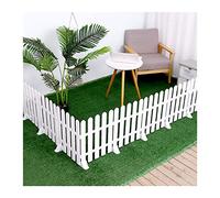 Lot de 4 clôtures de jardin en plastique PVC blanc pour décoration intérieure et extérieure - Barrière de séparation pour cour, pelouse, salon et chambre à coucher (40 x 50 cm)