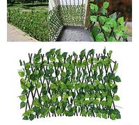 Lot de 4 clôtures décoratives en treillis extensible pour clôtures de jardin - Feuilles de lierre artificielles pour décoration de maison, jardin, mariage