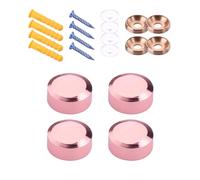 Lot de 4 clous en verre robustes en laiton, vis, modèles de ton or rose, portables pour un usage domestique et commercial, épingle en verre en laiton