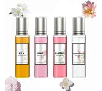 Lot De 4 Coffret Mini Parfum, 10ml Eclat De Femme Elixir De Pheromone Parfum, Ecdf Parfums Phéromones, Roll on Party Perfume, Pheromone Parfums Femme, Long Lasting Light Perfume, Facile à Porter