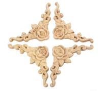 Lot de 4 coins décoratifs en bois pour la rénovation de meubles et la décoration de la maison dans un style traditionnel