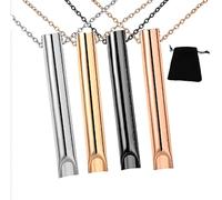 Lot de 4 colliers anti-anxiété en acier inoxydable pour arrêter de fumer, collier d'haleine pour méditation, relaxation, apaisement, collier personnalisé gravé pour cadeau