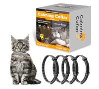 Lot de 4 colliers apaisants pour chats - Sucette réglable - Soulage l'anxiété - Collier de phéromones anti-stress - Colliers confortables pour chat - Effet durable de 30 jours