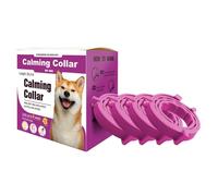 Lot de 4 colliers apaisants réglables pour chiens et chats, soulage l'anxiété pour chiens, collier imperméable pour chien, pour orages, feux d'artifice, visites chez le vétérinaire (rose, taille du