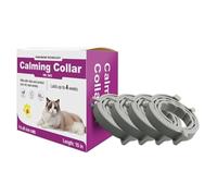 Lot de 4 colliers apaisants réglables pour chiens et chats, soulage l'anxiété pour chiens, collier imperméable pour chien, pour orages, feux d'artifice, visites vétérinaires (gris, taille 9 (38,1 cm)