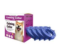 Lot de 4 colliers apaisants réglables pour chiens et chats, soulagement de l'anxiété pour chiens, collier imperméable pour chien, pour orages, feux d'artifice, visites chez le vétérinaire (bleu