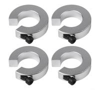 Lot de 4 colliers d'arbre pour rail linéaire SBR 25 - Anneau de fixation ouvert en alliage d'aluminium - Support de serrage avec vis M5 pour automatisation de machine CNC - Couleur argent - Alésage de