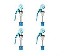 Lot de 4 colliers de serrage à dégagement rapide pour tige de selle de vélo en alliage d'aluminium avec levier de verrouillage sécurisé pour accessoires de vélo de route et de montagne (noir/argent