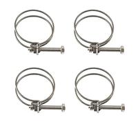 Lot de 4 colliers de serrage à double fil en acier inoxydable de 80 à 85 mm