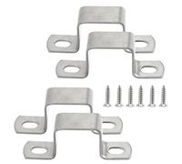 Lot de 4 colliers de serrage carrés en acier inoxydable 304 avec vis, 100 x 100 mm en forme de U