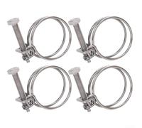 Lot de 4 colliers de serrage en acier inoxydable 304 pour fixation de tuyaux dans les applications de climatisation, de carburant et de machines de jardin (40-45 mm)
