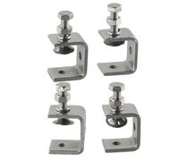 Lot de 4 colliers de serrage en C en acier inoxydable avec filetage M8, ouverture de mâchoire de 16 à 25 mm, vis de positionnement réglable pour soudure, assemblage, argenté