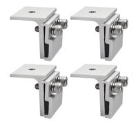 Lot de 4 colliers de serrage pré-assemblés en aluminium pour support de panneau solaire sur des joints de toit en métal imbriqués et des rayonnages photovoltaïques
