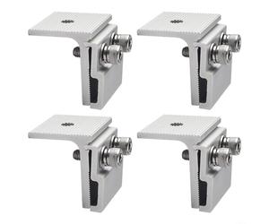 Lot de 4 colliers de serrage pré-assemblés en aluminium pour support de panneau solaire sur des joints de toit en métal imbriqués et des rayonnages photovoltaïques