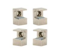 Lot de 4 colliers de serrage réglables en alliage de zinc pour panneau de 10 à 12 mm avec vis de verrouillage sécurisées, supports réglables