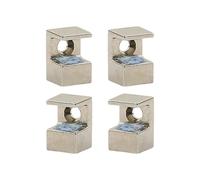 Lot de 4 colliers de serrage réglables en alliage de zinc pour panneau de verre de 10 à 12 mm avec vis de verrouillage sécurisées, supports réglables