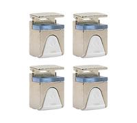 Lot de 4 colliers de serrage réglables en alliage de zinc pour panneau de verre de 10 à 12 mm avec vis de verrouillage sécurisées