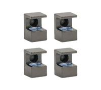 Lot de 4 colliers de serrage réglables en alliage de zinc pour panneau de verre de 10 à 12 mm avec vis de verrouillage sécurisées