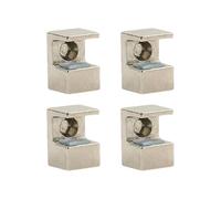 Lot de 4 colliers de serrage réglables en alliage de zinc pour panneau de verre de 10 à 12 mm avec vis de verrouillage sécurisées, supports en caoutchouc