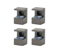 Lot de 4 colliers de serrage réglables en alliage de zinc pour panneau de verre de 10 à 12 mm avec vis de verrouillage sécurisées, supports en caoutchouc