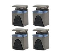 Lot de 4 colliers de serrage réglables en alliage de zinc pour panneau de verre de 10 à 12 mm avec vis de verrouillage sécurisées, supports en alliage de zinc