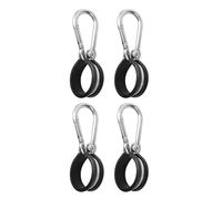 Lot de 4 colliers de serrage rembourrés en caoutchouc avec boucle, 4 clips de câble, câble métallique à suspendre pour garage, maison et atelier, diamètre intérieur de 40 mm