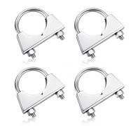 Lot de 4 colliers de serrage ronds pour tuyau d'échappement de 50 mm en acier galvanisé avec écrou, Collier de serrage échappement voiture, pot d’échappement, fixation tuyaux
