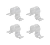 Lot de 4 Colliers d'Espagnolette - Aluminium Noir ou Blanc - 40 x 14 mm - Entraxe 28 mm - Lacet pour Tringle ou Barre de Volet Battant - Accessoire fermeture - à Visser - Fabrication Française (Blanc)