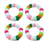 Lot de 4 colliers mignons pour animaux de compagnie colorés au hasard en peluche décorative pour un usage quotidien Collier pour animal domestique en polyester doux