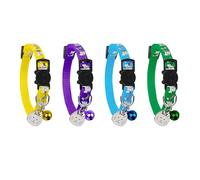 Lot de 4 colliers pour chat avec clochettes et pendentif, libération rapide, longueur réglable de 19 à 32 cm (lot de 2)