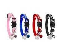Lot de 4 colliers pour chat avec clochettes et pendentif, libération rapide, longueur réglable de 19 à 32 cm (lot de 1)