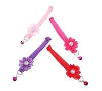 Lot de 4 colliers réglables avec boucle en métal pour chiens et chats pour les fêtes et les vacances - Couleurs : rouge, violet, rose, rouge, rose