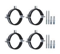 Lot de 4 colliers serrage for tuyaux avec vis en caoutchouc, réglables 15 à 166 mm, fixation murale/plafond, anneau fendu, support tuyau, clip suspension(4pcs 20-25mm)