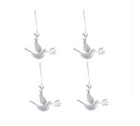 Lot de 4 colombes volantes en métal blanc paisible, colombe volante à suspendre, décoration d'arbre de Noël, bricolage