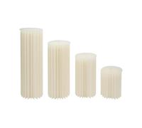 Lot de 4 colonnes de fleurs pliables en papier - 40/60/80/100 cm - Blanc - Forme cylindrique - Capacité de charge : 30 kg - Décoration pour mariage, anniversaire, restaurant, bar