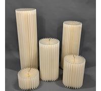 Lot de 4 colonnes en papier pliables avec couvercle en acrylique - Idéal pour les mariages, les fêtes d'anniversaire et les événements - Supports décoratifs polyvalents pour de superbes présentations