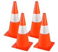 Lot de 4 cônes d'avertissement de 30 cm - Empilables - Cônes de signalisation - Cônes de signalisation - Cônes de signalisation de sécurité routière - Pour activités de plein air et événements festifs